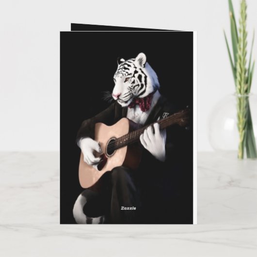 Dapper Tiger – Sophisticated Greeting Card カード (裏面)