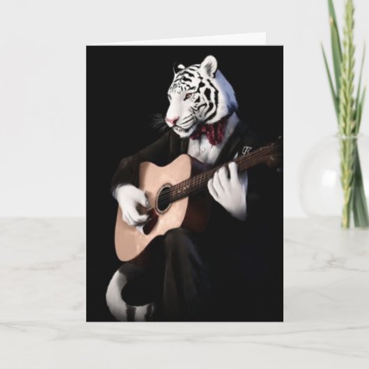 Dapper Tiger – Sophisticated Greeting Card カード (正面)