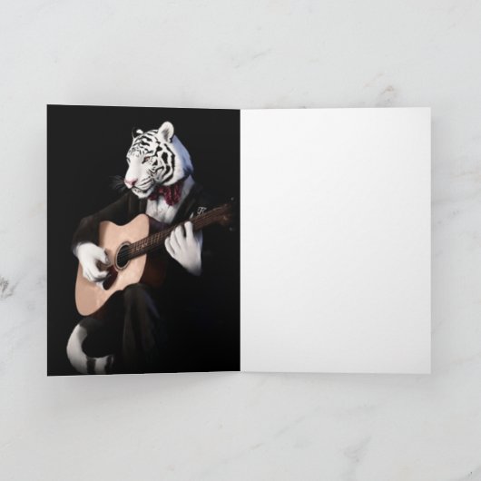 Dapper Tiger – Sophisticated Greeting Card カード (内部)