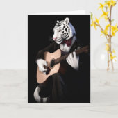 Dapper Tiger – Sophisticated Greeting Card カード (黄色い花)