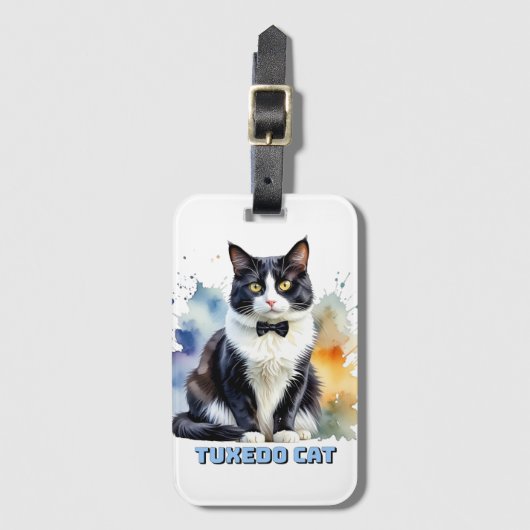 Dapper Tuxedo Cat ラゲッジタグ (正面縦)