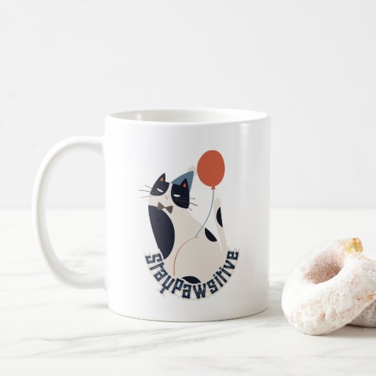 Dapper Tuxedo Cat Celebration Coffee & Tea Mug コーヒーマグカップ (ドーナツ)