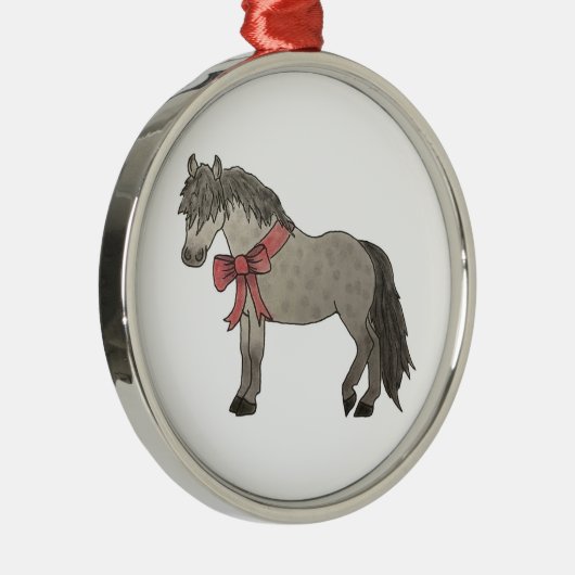 Dappleグレーポニークリスマスオーナメント メタルオーナメント (右)