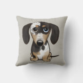 Dapple Dachshandかわいいパーソナライズされた犬 クッション (裏面)