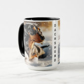 Dapple Dachshandクリスマスコーヒーマグカップ マグカップ (正面左)