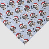 Dapple Dachshandクリスマス名前をカスタムするかわいい犬 薄葉紙 (詳細)