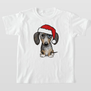Dapple Dachshundサンタウィナードッグクリスマス Tシャツ
