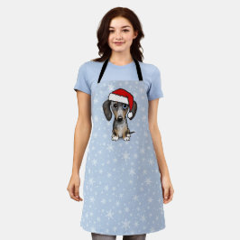 Dapple Dachshundサンタクリスマスドッグホリデー エプロン