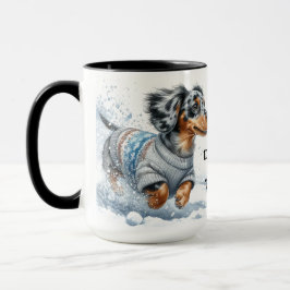 Dapple Dachshund Christmas Coffee Mug Cup マグカップ