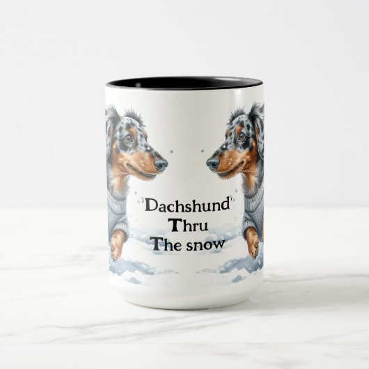 Dapple Dachshund Christmas Coffee Mug Cup マグカップ (中央)