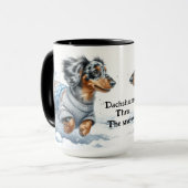 Dapple Dachshund Christmas Coffee Mug Cup マグカップ (正面左)