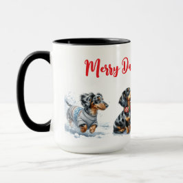 Dapple Dachshund Christmas Mug Cup マグカップ