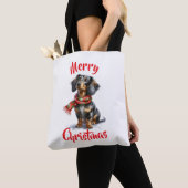 Dapple Dachshund Merry Christmas Tote トートバッグ (クローズアップ)