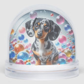 DAPPLE DACHSHUND SNOW GLOBE (正面)