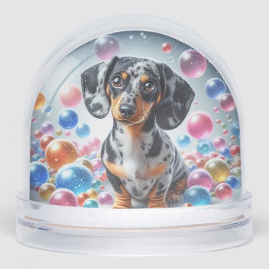 DAPPLE DACHSHUND SNOW GLOBE (正面)