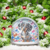 DAPPLE DACHSHUND SNOW GLOBE (クリスマス)