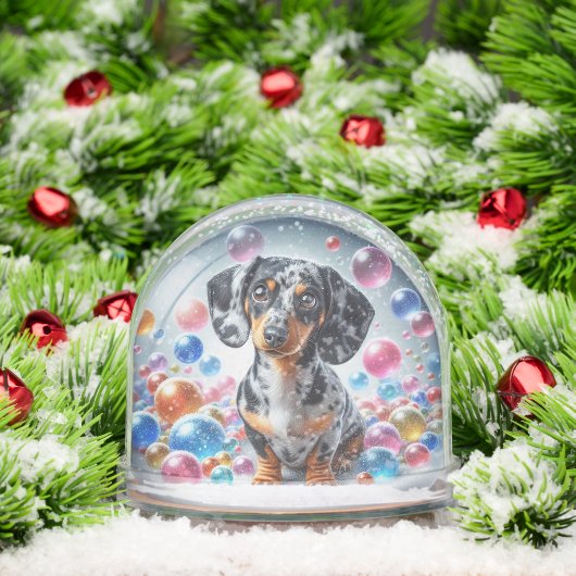 DAPPLE DACHSHUND SNOW GLOBE (クリスマス)