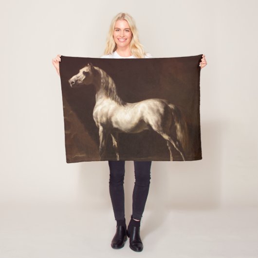 Dapple Gray Horse (by Theodore Gelicault) フリースブランケット (インサイチュ)