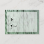 Dappled Green Wood No Wrapブライダルシャワーカード エンクロージャーカード (裏面)
