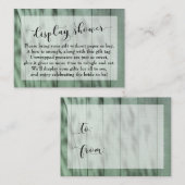 Dappled Green Wood No Wrapブライダルシャワーカード エンクロージャーカード (正面/裏面)