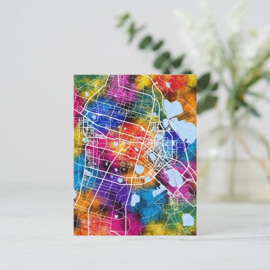 Daqing China City Map ポストカード (スタンド正面)