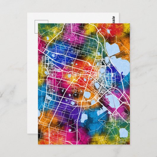 Daqing China City Map ポストカード (正面/裏面)