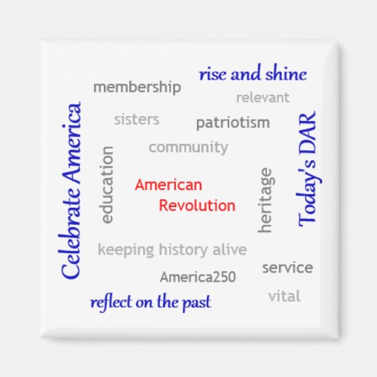 DARの単語の雲 マグネット (正面)