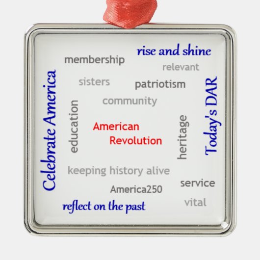 DARの単語の雲 メタルオーナメント (正面)