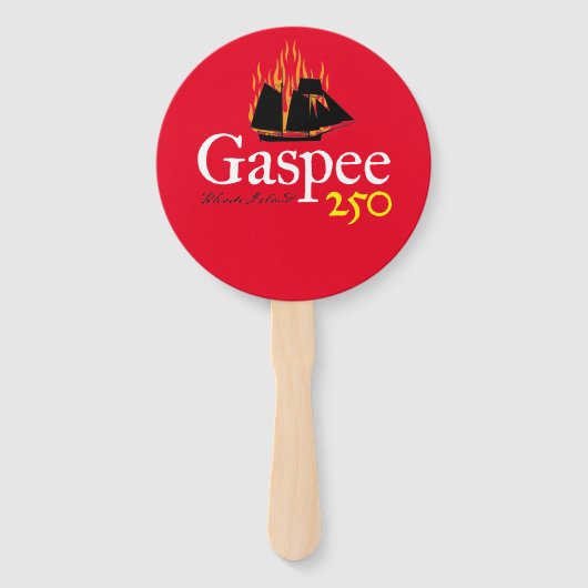 DAR Gaspee250ハンドファン素朴 – 赤のロゴ ハンドファン (正面)
