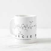 Darcieペプチド名mug コーヒーマグカップ (正面左)