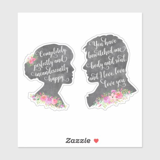 Darcyエリザベス高慢と偏見の本の引用文の氏 シール (シート)