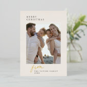 DARCYゴールドフォイルヴィンテージファミリーフォトクリスマス 箔シーズンカード (立ち正面)