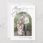 DARCYブラックアーチファミリークラシックフォトクリスマス シーズンカード (正面)