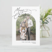 DARCYブラックアーチファミリークラシックフォトクリスマス シーズンカード (スタンド正面)