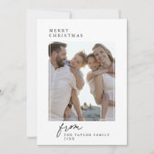 DARCYブラックヴィンテージユニークファミリーフォトクリスマス シーズンカード (正面)