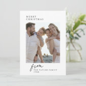 DARCYブラックヴィンテージユニークファミリーフォトクリスマス シーズンカード (スタンド正面)