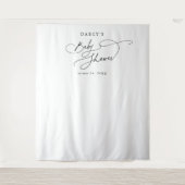 DARCY白黒フォトプロップ赤ちゃんシャワー背景 タペストリー (正面)