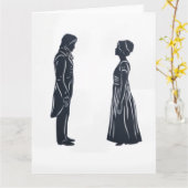 Darcy and Elizabeth Silhouette カード (黄色い花)