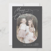 DARCY Gray Digital Boho Familyクリスマスフォト シーズンカード (正面)