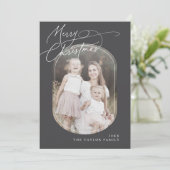 DARCY Gray Digital Boho Familyクリスマスフォト シーズンカード (スタンド正面)