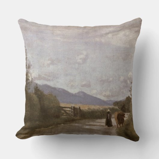 Dardagny、朝、c.1853 (キャンバスの油) クッション (正面)