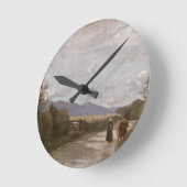 Dardagny, Morning, c.1853 (キャンバス上の油) ラウンド壁時計 (傾斜)