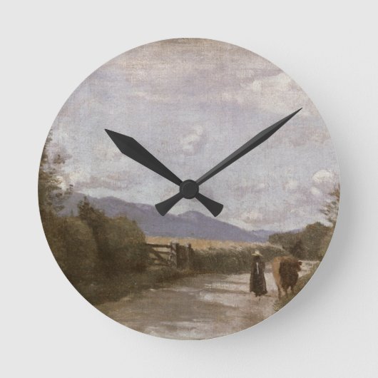 Dardagny, Morning, c.1853 (キャンバス上の油) ラウンド壁時計 (正面)