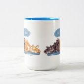 DARE 2共有猫by Jeff Willis Art ツートーンマグカップ (中央)