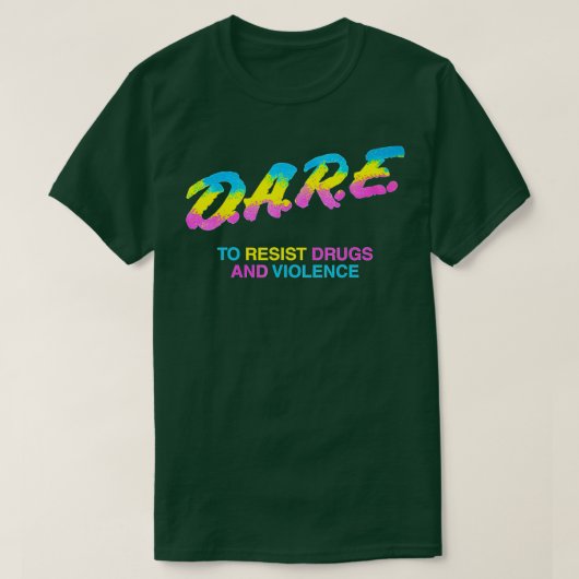 DARE 90s drugs Tシャツ (デザイン正面)