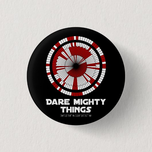 Dare Mighty Things Perseverance Mars Rover Landing 缶バッジ (正面)