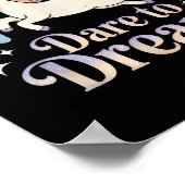 Dare To Dream Unicorn Rainbow Motivation  ポスター (角)