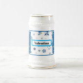 Dare to Fly Mug – Blue Floral Inspirational Patter ビールジョッキ (中央)