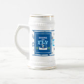 Dare to Fly Mug – Blue Floral Inspirational Patter ビールジョッキ (左)
