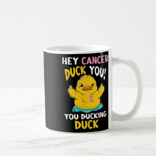 Daring Duckie - 乳がんと闘う戦士  コーヒーマグカップ (右)